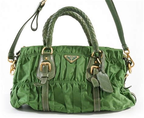 prada green nylon handbag|Prada nylon bag second hand.